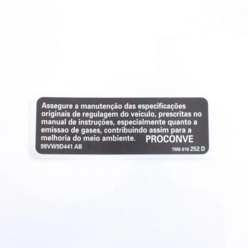 Etiqueta de Identificação VW 7M0010252D